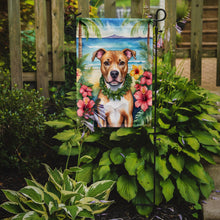 Load image into Gallery viewer, Pit Bull Terrier Luau Garden Flag – Tropical Dog Decor with Hibiscus &amp; Palm Leaves