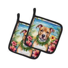 Load image into Gallery viewer, Pit Bull Terrier Luau Pot Holders - Set of 2 Decorative Kitchen Helpers | Made in the USA