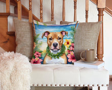 Load image into Gallery viewer, Pit Bull Terrier Luau Throw Pillow - 14x14 Decorative Pillow – Art for Your Home &amp; Patio