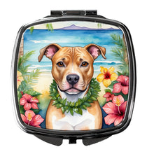 Load image into Gallery viewer, Pit Bull Terrier Luau Compact Mirror – Stylish Purse Mirror with Artistic Covers