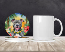 Load image into Gallery viewer, Pit Bull Terrier Luau Large Sandstone Coasters Pack of 4
