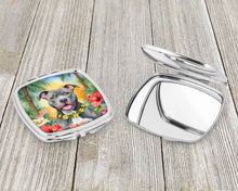 Load image into Gallery viewer, Pit Bull Terrier Luau Compact Mirror – Stylish Purse Mirror with Artistic Covers