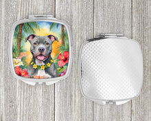 Load image into Gallery viewer, Pit Bull Terrier Luau Compact Mirror – Stylish Purse Mirror with Artistic Covers