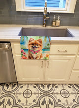 Load image into Gallery viewer, Pomeranian Luau Kitchen Towel