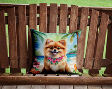 Load image into Gallery viewer, Pomeranian Luau Throw Pillow - 14x14 Decorative Pillow – Art for Your Home &amp; Patio