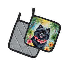 Load image into Gallery viewer, Pomeranian Luau Pot Holders - Set of 2 Decorative Kitchen Helpers | Made in the USA
