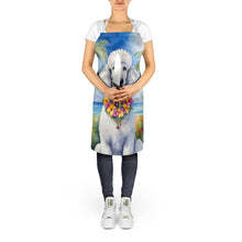 Load image into Gallery viewer, White Poodle Luau Apron – Artist-Designed Kitchen, BBQ &amp; Craft Apron