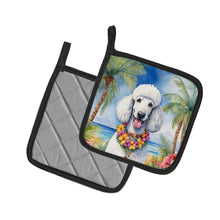 Load image into Gallery viewer, White Poodle Luau Pot Holders - Set of 2 Decorative Kitchen Helpers | Made in the USA