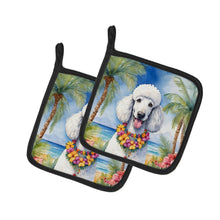 Load image into Gallery viewer, White Poodle Luau Pot Holders - Set of 2 Decorative Kitchen Helpers | Made in the USA