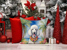 Load image into Gallery viewer, White Poodle Luau Throw Pillow - 14x14 Decorative Pillow – Art for Your Home &amp; Patio