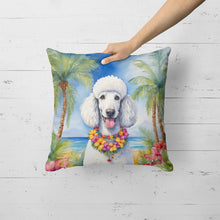 Load image into Gallery viewer, White Poodle Luau Throw Pillow