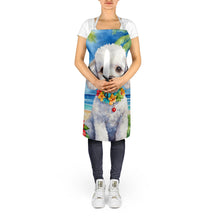 Load image into Gallery viewer, White Poodle Luau Apron – Artist-Designed Kitchen, BBQ &amp; Craft Apron