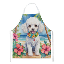 Load image into Gallery viewer, White Poodle Luau Apron – Artist-Designed Kitchen, BBQ &amp; Craft Apron