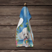 Load image into Gallery viewer, White Poodle Luau Kitchen Towel