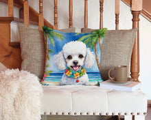 Load image into Gallery viewer, White Poodle Luau Throw Pillow - 14x14 Decorative Pillow – Art for Your Home &amp; Patio