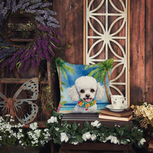 Load image into Gallery viewer, White Poodle Luau Throw Pillow - 14x14 Decorative Pillow – Art for Your Home &amp; Patio