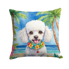 Load image into Gallery viewer, White Poodle Luau Throw Pillow - 14x14 Decorative Pillow – Art for Your Home &amp; Patio