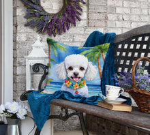 Load image into Gallery viewer, White Poodle Luau Throw Pillow