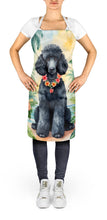 Load image into Gallery viewer, Black Poodle Luau Apron – Artist-Designed Kitchen, BBQ &amp; Craft Apron