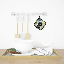 Load image into Gallery viewer, Black Poodle Luau Pot Holders - Set of 2 Decorative Kitchen Helpers | Made in the USA