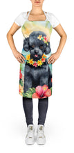 Load image into Gallery viewer, Black Poodle Luau Apron – Artist-Designed Kitchen, BBQ &amp; Craft Apron