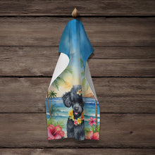 Load image into Gallery viewer, Black Poodle Luau Kitchen Towel