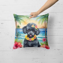 Load image into Gallery viewer, Black Poodle Luau Throw Pillow