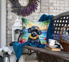 Load image into Gallery viewer, Black Poodle Luau Throw Pillow