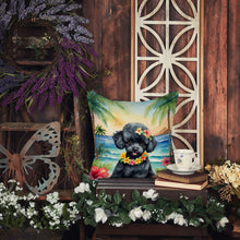 Load image into Gallery viewer, Black Poodle Luau Throw Pillow