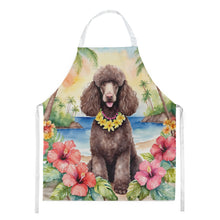 Load image into Gallery viewer, Chocolate Poodle Luau Apron – Artist-Designed Kitchen, BBQ &amp; Craft Apron