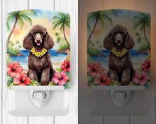 Load image into Gallery viewer, Chocolate Poodle Luau Ceramic Night Light