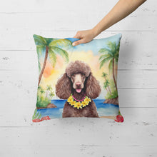 Load image into Gallery viewer, Chocolate Poodle Luau Throw Pillow