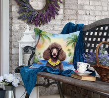 Load image into Gallery viewer, Chocolate Poodle Luau Throw Pillow