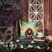 Load image into Gallery viewer, Chocolate Poodle Luau Throw Pillow