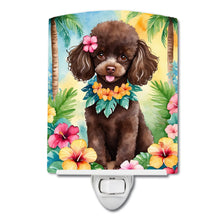 Load image into Gallery viewer, Chocolate Poodle Luau Ceramic Night Light