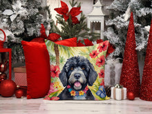 Load image into Gallery viewer, Portuguese Water Dog Luau Throw Pillow - 14x14 Decorative Pillow – Art for Your Home &amp; Patio