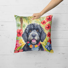 Load image into Gallery viewer, Portuguese Water Dog Luau Throw Pillow