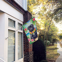 Load image into Gallery viewer, Black Pug Luau House Flag