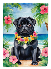 Load image into Gallery viewer, Black Pug Luau House Flag