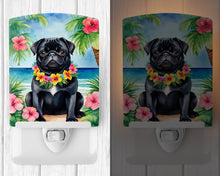 Load image into Gallery viewer, Black Pug Luau Ceramic Night Light