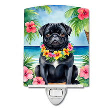 Load image into Gallery viewer, Black Pug Luau Ceramic Night Light