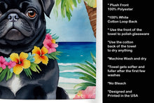 Load image into Gallery viewer, Black Pug Luau Kitchen Towel