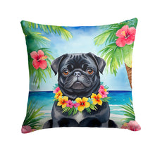 Load image into Gallery viewer, Black Pug Luau Throw Pillow - 14x14 Decorative Pillow – Art for Your Home &amp; Patio