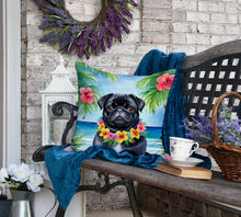 Load image into Gallery viewer, Black Pug Luau Throw Pillow