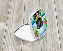 Load image into Gallery viewer, Black Pug Luau Compact Mirror – Stylish Purse Mirror with Artistic Covers