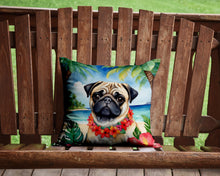 Load image into Gallery viewer, Pug Luau Throw Pillow - 14x14 Decorative Pillow – Art for Your Home &amp; Patio