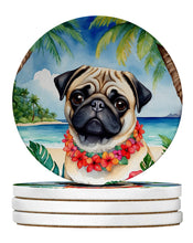 Load image into Gallery viewer, Pug Luau Large Sandstone Coasters Pack of 4