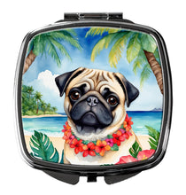 Load image into Gallery viewer, Pug Luau Compact Mirror – Stylish Purse Mirror with Artistic Covers