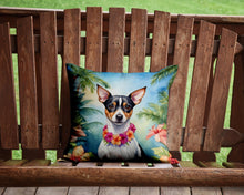 Load image into Gallery viewer, Rat Terrier Luau Throw Pillow - 14x14 Decorative Pillow – Art for Your Home &amp; Patio