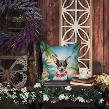 Load image into Gallery viewer, Rat Terrier Luau Throw Pillow - 14x14 Decorative Pillow – Art for Your Home &amp; Patio
